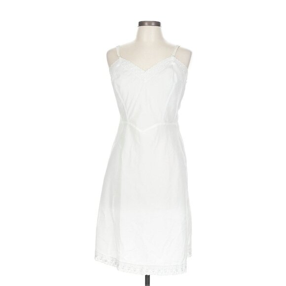 Barbizon Ariel Vtg Ivory Tafredda Full Slip Embroidered Eyelet Trim Sz 16 Sheer - Picture 1 of 5